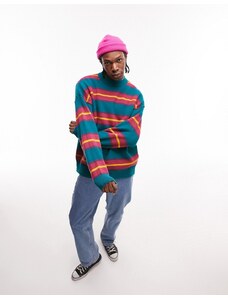 Topman - Maglione in maglia a righe multicolore