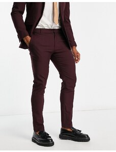 New Look - Pantaloni da abito skinny bordeaux-Rosso