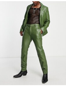 Bolongaro Trevor - Pantaloni da abito in pelle verdi-Verde