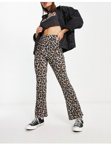 Noisy May - Pantaloni a zampa leopardati-Multicolore