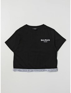 T-shirt cropped Balmain Kids con logo
