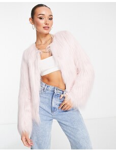 Unreal Fur - Unreal Dream - Giacca in pelliccia sintetica rosa senza colletto