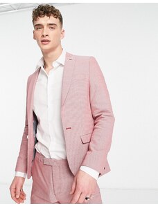 Twisted Tailor - Schaar - Giacca da abito in cotone rosa testurizzato