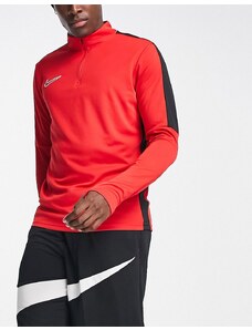 Nike Football - Academy Dri-FIT - Top da allenamento rosso con pannelli e zip corta