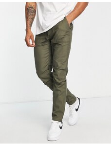 Topman - Pantaloni skinny color kaki con vita elasticizzata-Verde