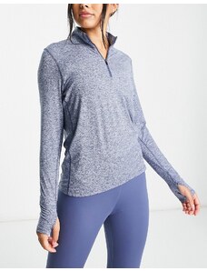 Nike Running - Element - Top a maniche lunghe blu con zip corta
