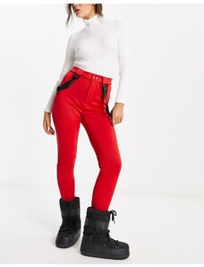 Threadbare - Ski - Pantaloni rossi con ghette-Rosso