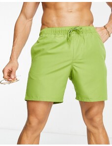 ASOS DESIGN - Pantaloncini da bagno lunghezza media, colore kaki-Verde