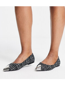 ASOS DESIGN - Lakeside - Ballerine a pantofola a pianta larga nere