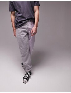 Topman - Jeans comodi lavaggio acido, colore grigio e rosa-Multicolore
