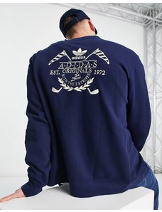 adidas Originals - Cardigan blu navy con stemma stile college del logo