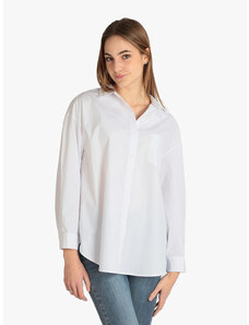 Sweet Miss Maxi Camicia Donna Oversize In Cotone Bianco Taglia Unica