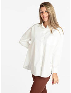 Sweet Miss Maxi Camicia Donna Oversize In Cotone Bianco Taglia Unica