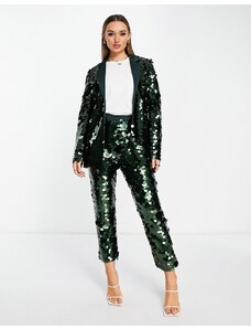 ASOS DESIGN - Pantaloni corti verdi con paillettes-Verde