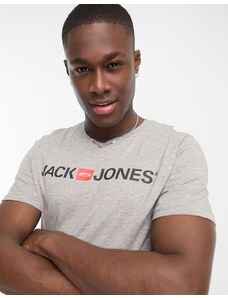 Jack & Jones - T-shirt grigia con logo-Grigio