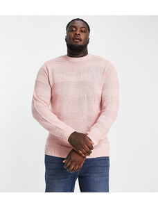 Le Breve Plus - Maglione lavorato rosa pallido in maglia a onde