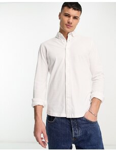 Only & Sons - Camicia slim in piqué bianco