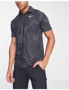 Nike - Golf Tour - Polo a maniche corte nero mimetico