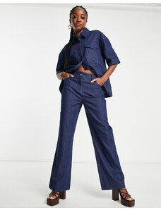 4th & Reckless - Jeans blu indaco con spacco in coordinato-Blu navy