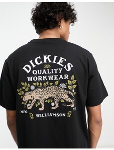Dickies - Fort Lewis - T-shirt nera con stampa di tigre sul retro - In esclusiva per ASOS-Nero