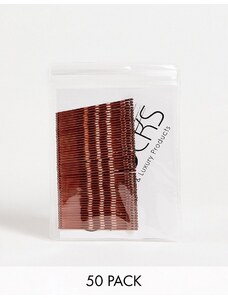 Easilocks - Confezione da 50 mollette marroni per capelli-Nessun colore