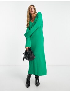 Pretty Lavish - Vestito midi a maniche lunghe in maglia color smeraldo-Verde