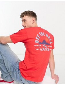 Vans - Outdoor Club - T-shirt rossa con stampa sul retro-Rosso