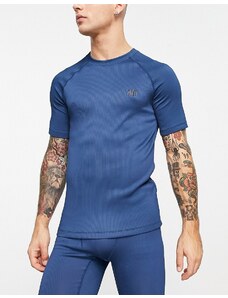 HIIT - T-shirt sportiva blu navy a coste