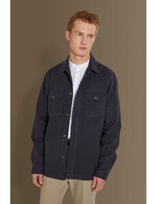 Doppelganger Overshirt in chambray uomo collo francese
