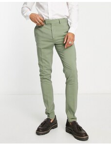 ASOS DESIGN - Pantaloni da abito skinny verde oliva