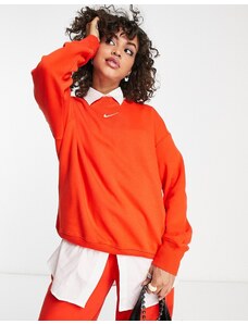 Nike - Felpa oversize rossa con logo piccolo-Rosso