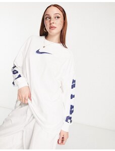 Nike Sportswear - Maglietta a maniche lunghe bianca con grafica-Bianco