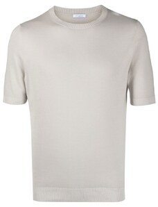 Malo T-shirt in maglia grigio chiaro