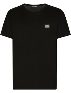 Dolce & Gabbana T-shirt nera placchetta logo