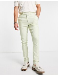 ASOS DESIGN - Pantaloni eleganti skinny testurizzati verde menta