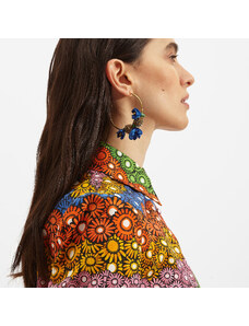 La DoubleJ Jewelry gend - Flora Hoops Earrings Fiore Blu One Size 50% Brass 25% Viscose 25% Glass