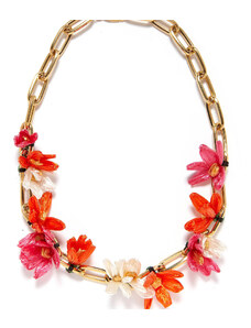 La DoubleJ Jewelry gend - Flora Necklace Multicolor Rosa/Arancio/Bianco One Size 70% Brass 30% Viscose