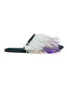 La DoubleJ Shoes gend - Feather Slippers T.Unita Verde XS 100% POLYESTER