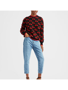 La DoubleJ Knitwear gend - Cherry Sweater Black / Red M 48%ALPACA SUPERFINE 36%POLIACRILYC 9%POLYAMIDE 7%POLYESTER