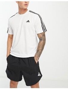 adidas performance adidas - Training Essential - T-shirt bianca con 3 strisce-Bianco