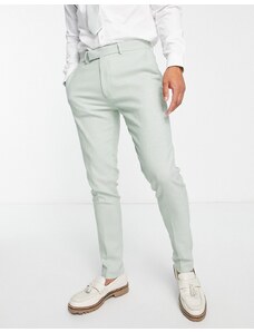 ASOS DESIGN - Pantaloni da abito Oxford eleganti skinny verde polvere
