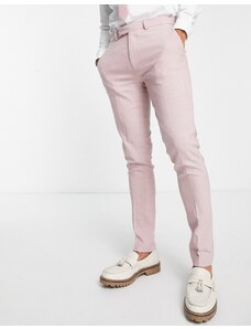 ASOS DESIGN - Pantaloni da abito Oxford eleganti skinny rosa polvere