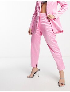 ASOS DESIGN - Pantaloni da abito a sigaretta in jersey di raso rosa