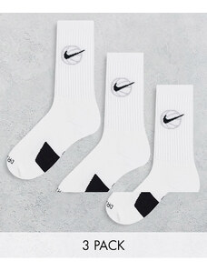 Nike Basketball - Confezione da 3 paia di calzini bianchi-Bianco