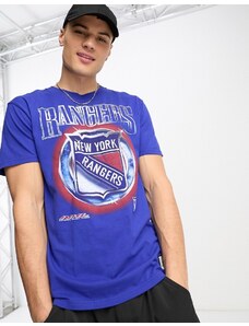 Hollister - NHL NY Rangers - T-shirt blu con stampa stile hockey