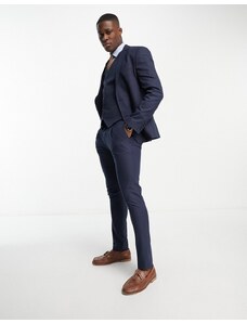 ASOS DESIGN - Pantaloni da abito skinny premium blu navy elasticizzati in due direzioni-Black