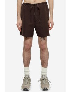 Auralee Shorts in lino marrone