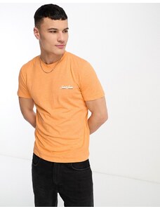 Jack & Jones - T-shirt arancione con logo sul petto