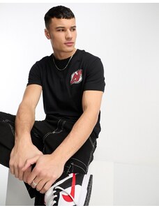 Hollister - NHL New Jersey Devils - T-shirt nera con stampa hockey sul retro-Black