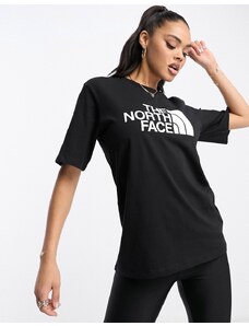 The North Face - Easy - T-shirt comoda nera con stampa sul petto-Black